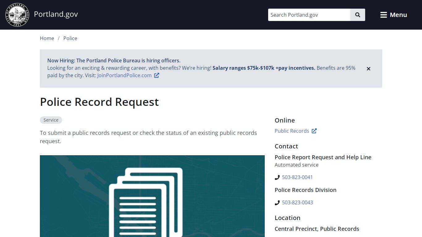 Police Record Request | Portland.gov