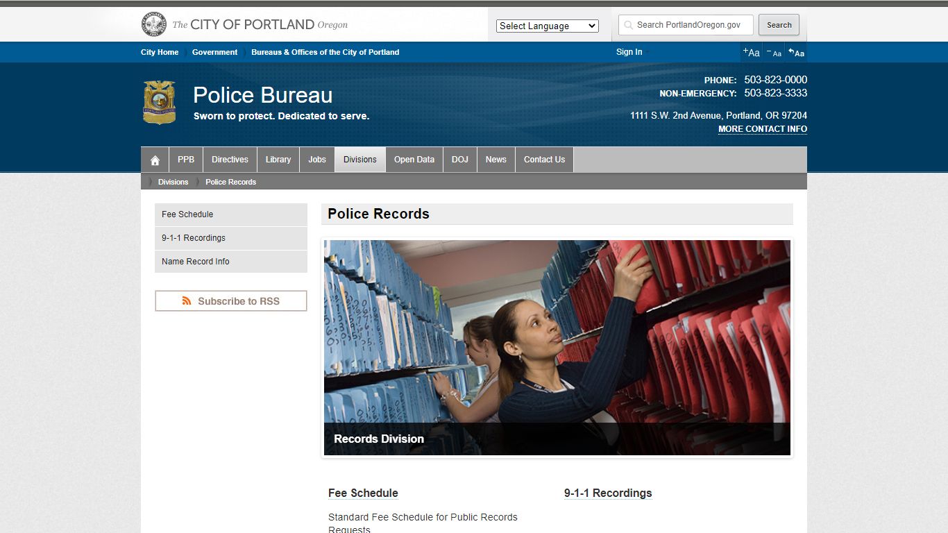 Police Records | The City of Portland, Oregon